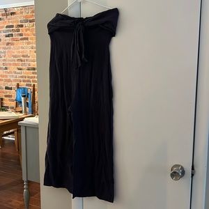 Navy strapless jumpsuit